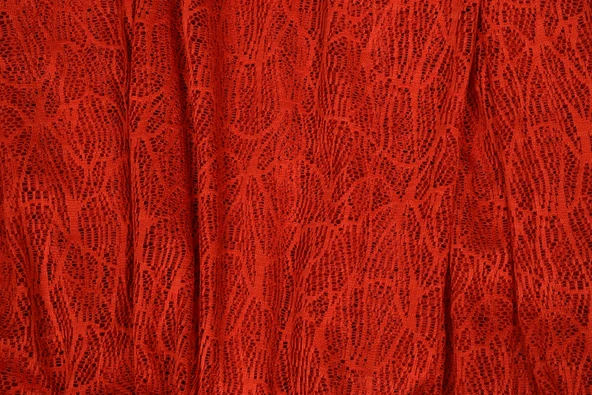 ÖRÜMCEK TÜL MODEL KIRMIZI RENK TEK KANAT Hazır dikilmiş Pileli Fon Perde 300*260 cm - Resim 8