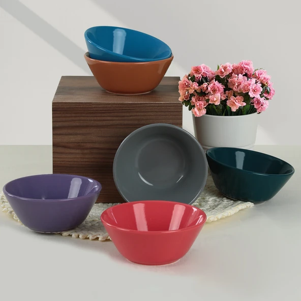 Keramika Mixed Hitit Çorba Kasesi 14 Cm 6 Adet - 406/620 - 2
