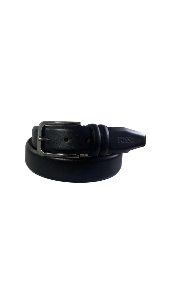 Fossil Düz Dikiş Hakiki Deri Siyah Renk 3,5 cm Erkek Kemeri -120cm - 3