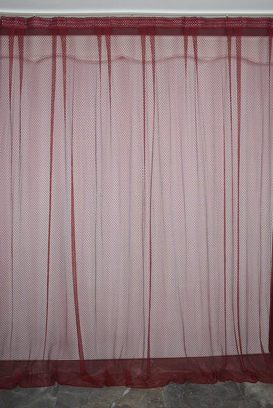 BAKLAVA BORDO RENK TEK KANAT Hazır dikilmiş Pileli Fon Perde 300*260 cm ürün görseli