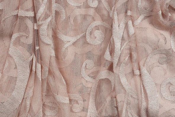 BÜYÜK SARMAŞIK PUDRA RENK TEK KANAT Hazır Dikilmiş Pileli Fon Perde 300*260 Cm - Resim 8