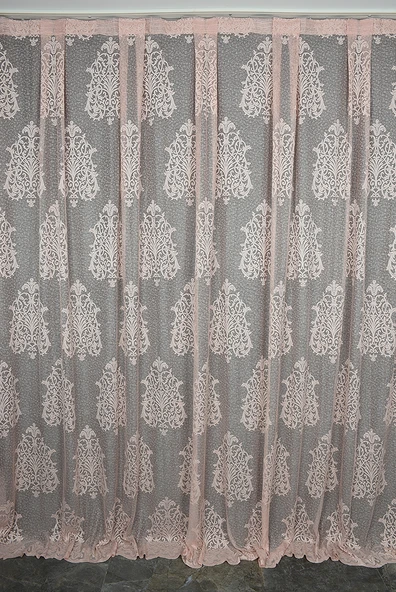 BÜYÜK DAMAKS PUDRA RENK TEK KANAT Hazır Dikilmiş Pileli Fon Perde 300*260 Cm ürün görseli 1