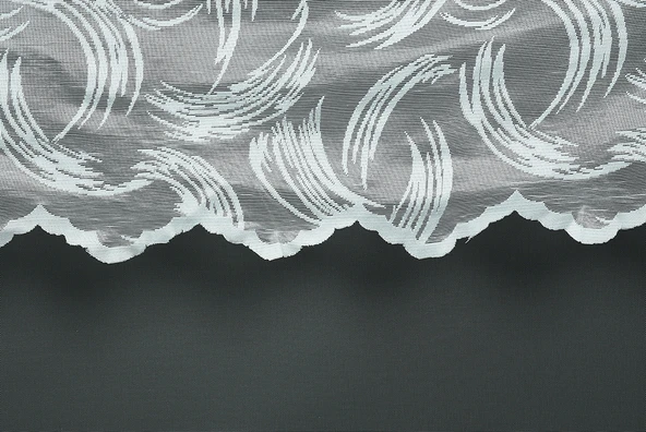 KILINÇ MODELİ BEYAZ RENK TEK KANAT Hazır Dikilmiş Pileli Fon Perde 300*260 Cm - Resim 3