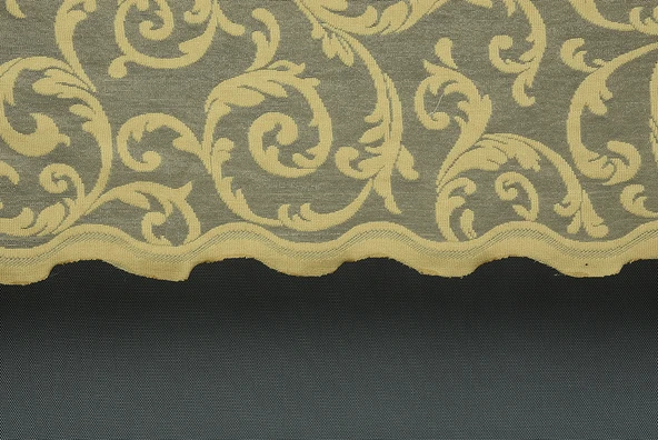 SULTAN 2 MODEL GOLD RENK TEK KANAT Hazır dikilmiş Pileli Fon Perde 300*260 cm - Resim 3