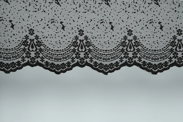 KUŞ MODEL SİYAH  RENK TEK KANAT Hazır dikilmiş Pileli Fon Perde 300*260 cm - Resim 3