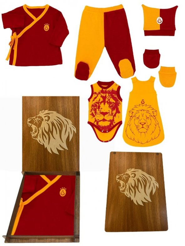 Galatasaray Lisanslı Bebek Hastane Çıkışı - Ahşap Kutu Hediyeli - Unisex