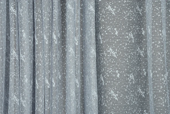 KUŞ MODEL GRİ RENK TEK KANAT Hazır dikilmiş Pileli Fon Perde 300*260 cm - Resim 2