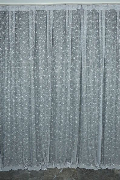 KUŞ MODEL GRİ RENK TEK KANAT Hazır dikilmiş Pileli Fon Perde 300*260 cm ürün görseli