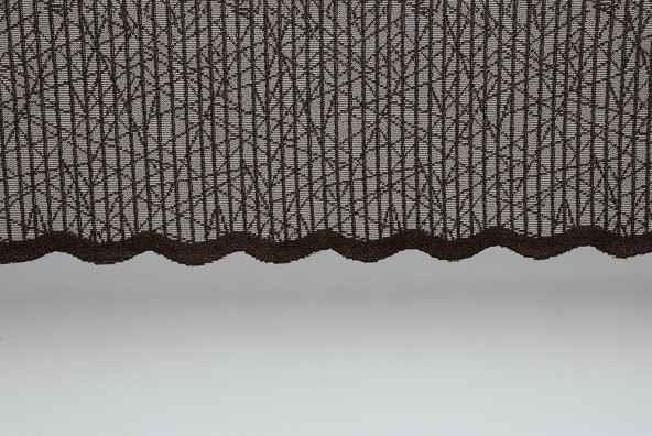 ÇİZGİLİ MODEL ACI KAHVE RENK TEK KANAT Pileli Fon Perde 75*260 cm - 2