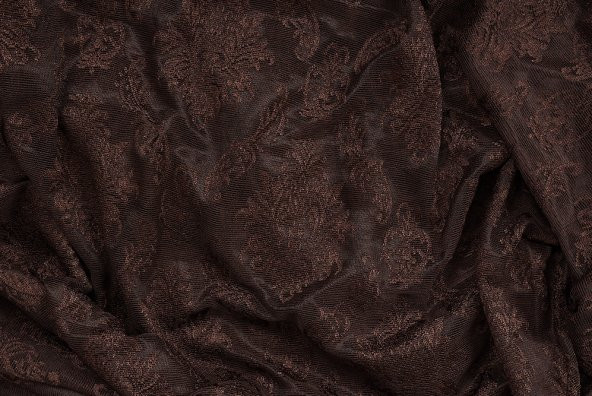 DAMAKS MODEL ACI KAHVE RENK TEK KANAT Pileli Fon Perde 75*260 cm - 7