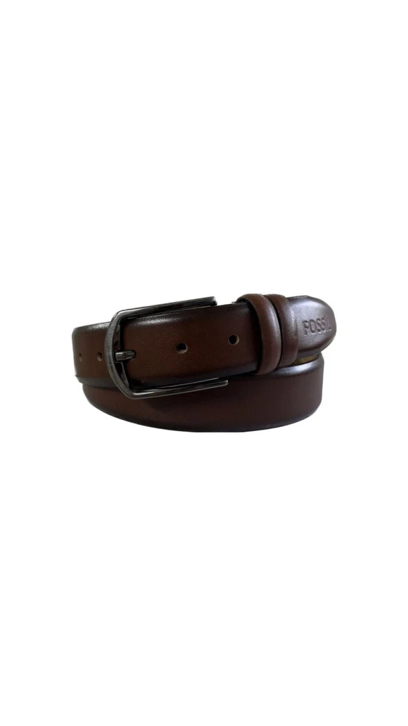 Fossil Düz Dikiş Hakiki Deri Kahve 3,5 cm Erkek Kemeri-110cm - 2