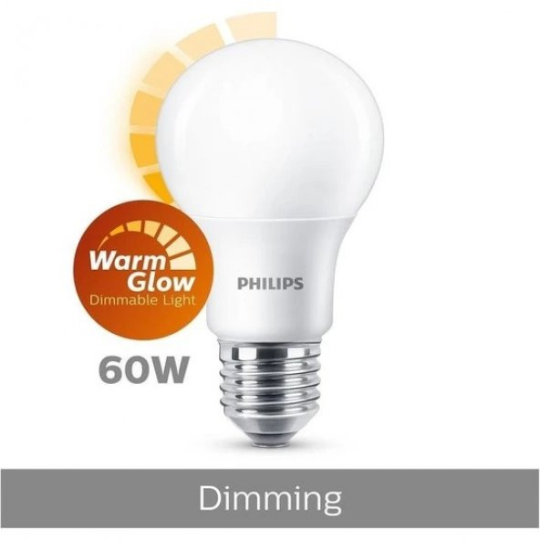 Philips Corepro LED Ampul 8.5W-60W A60 E27 Dim Edilebilir 2700K (Sarı Işık) 2 ADET