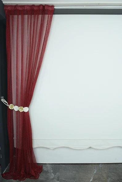 ORKİDE KIRMIZI RENK TEK KANAT Hazır dikilmiş Pileli Fon Perde 75*260 cm - Resim 4