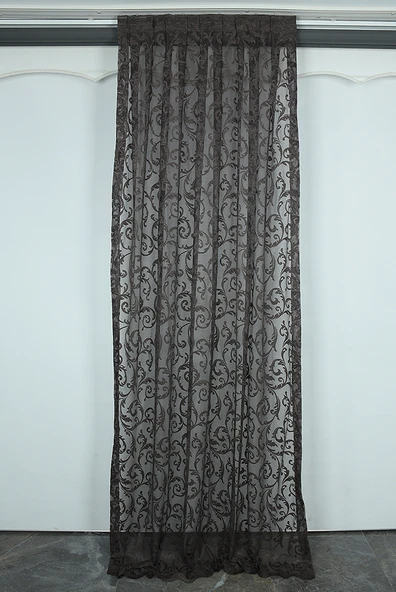 SULTAN 2 MODEL KOYU VİZON RENK TEK KANAT Hazır dikilmiş Pileli Fon Perde 75*260 cm ürün görseli