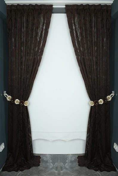 DMAKS MODEL SİYAH RENK TEK KANAT Pileli Fon Perde 75*260 cm ürün görseli