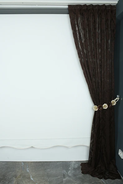 DMAKS MODEL SİYAH RENK TEK KANAT Pileli Fon Perde 75*260 cm - Resim 6