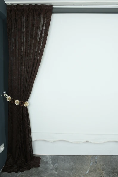 DMAKS MODEL SİYAH RENK TEK KANAT Pileli Fon Perde 75*260 cm - Resim 5