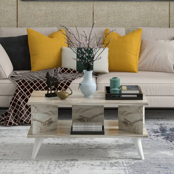 MOBİLYA GEZEGENİ Galipol Orta Sehpa 80 Cm Efes Mermer Renk ürün görseli 1