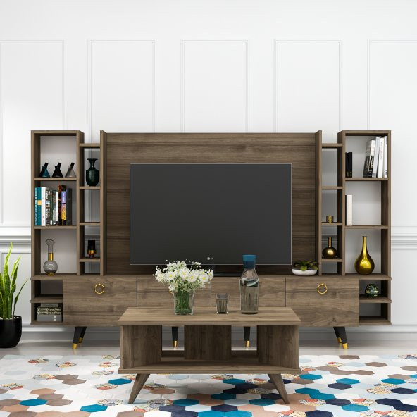 MOBİLYA GEZEGENİ GALİPOL ORTA SEHPA 80 CM CEVİZ RENK - Resim 2