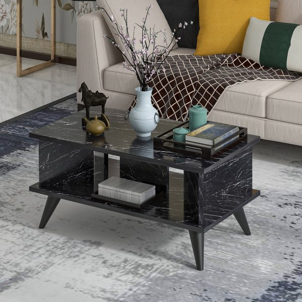 MOBİLYA GEZEGENİ Galipol Orta Sehpa 80 Cm Bendır Mermer - 2