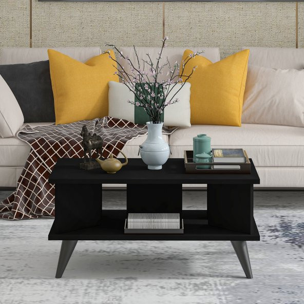 MOBİLYA GEZEGENİ Galipol Orta Sehpa 80 Cm  Siyah Renk - 3