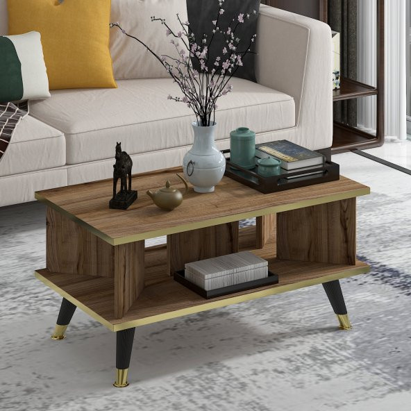 MOBİLYA GEZEGENİ Galipol Orta Sehpa 80 Cm Çırağan - Altın Renk ürün görseli 1