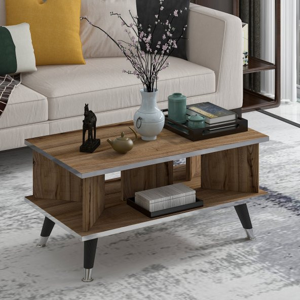 MOBİLYA GEZEGENİ Galipol Orta Sehpa 80 Cm Çırağan - Gümüş - Resim 2