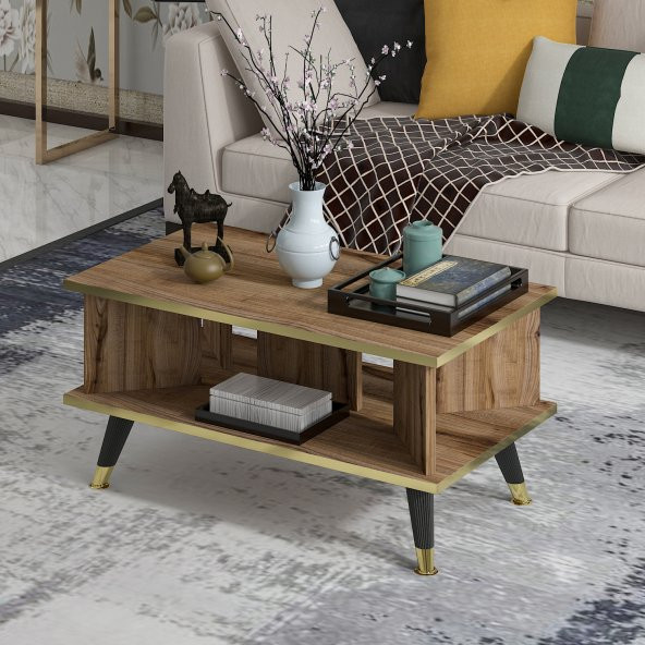 MOBİLYA GEZEGENİ Galipol Orta Sehpa 80 Cm Çırağan - Altın Renk - Resim 3