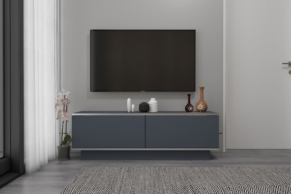 MOBİLYA GEZEGENİ ARES TV ÜNİTESİ 135 CM ANTRASİT-GÜMÜŞ