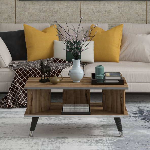 MOBİLYA GEZEGENİ Galipol Orta Sehpa 80 Cm Çırağan - Gümüş - Resim 3