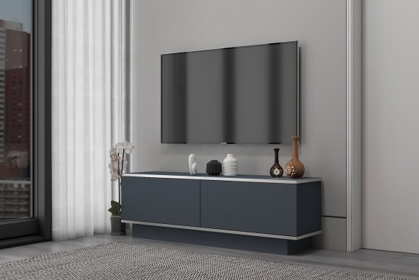 MOBİLYA GEZEGENİ ARES TV ÜNİTESİ 135 CM ANTRASİT-GÜMÜŞ - 2