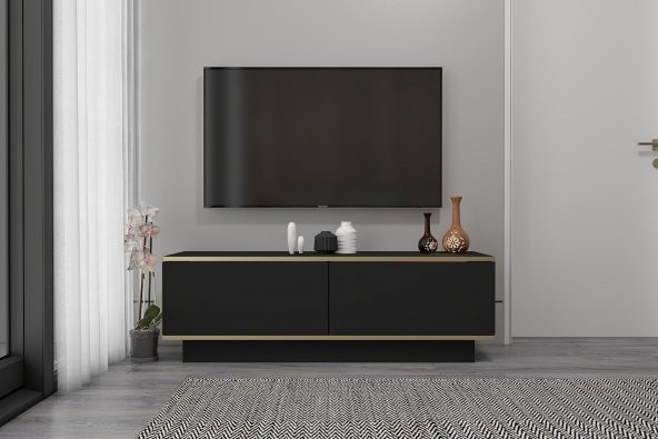 MOBİLYA GEZEGENİ ARES TV ÜNİTESİ 135 CM SİYAH-ALTIN