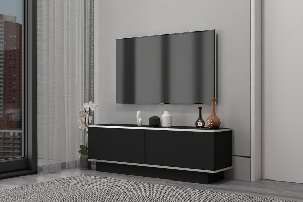 MOBİLYA GEZEGENİ ARES TV ÜNİTESİ 135 CM SİYAH-GÜMÜŞ - 2