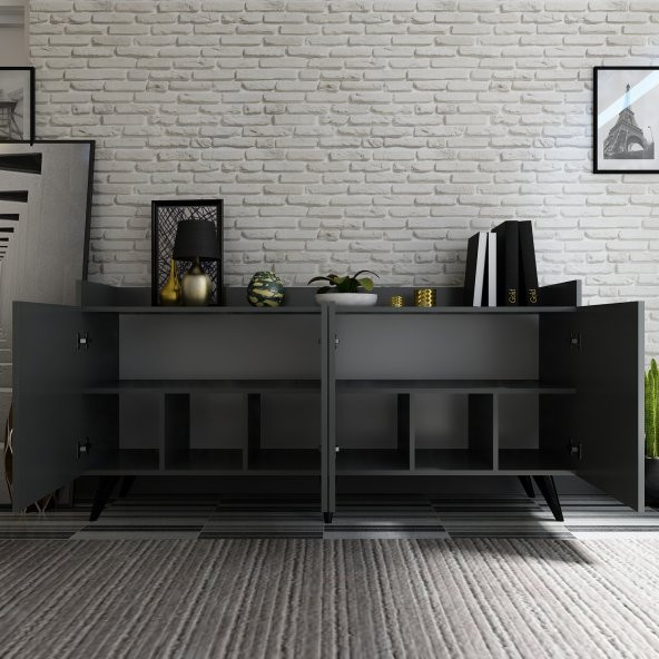 MOBİLYA GEZEGENİ  BREMEN KONSOL ANTRASİT 160 CM - 2