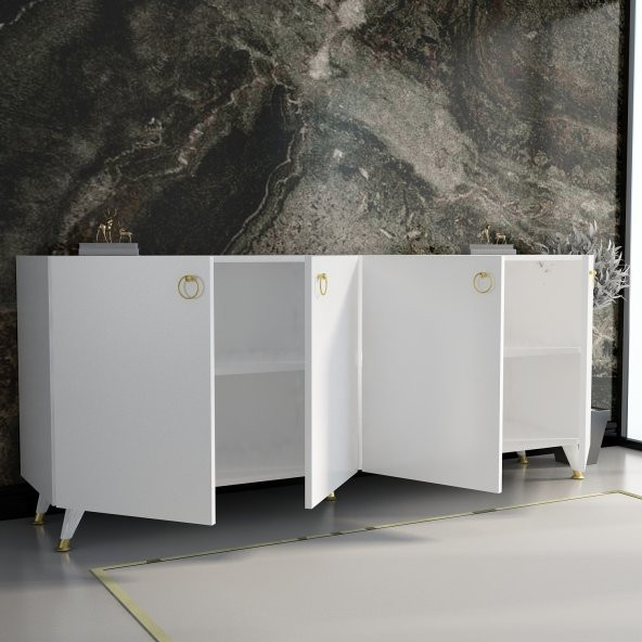 MOBİLYA GEZEGENİ AKASYA KONSOL K10  BEYAZ 160 CM - 2