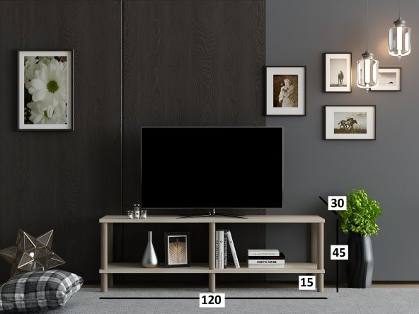 MOBİLYA GEZEGENİ OLES TV ÜNİTESİ 120  CM SONOMO-AHŞAP - Resim 3