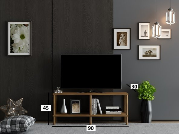 MOBİLYA GEZEGENİ OLES  TV ÜNİTESİ 90  CM SONOMO-AHŞAP - Resim 3