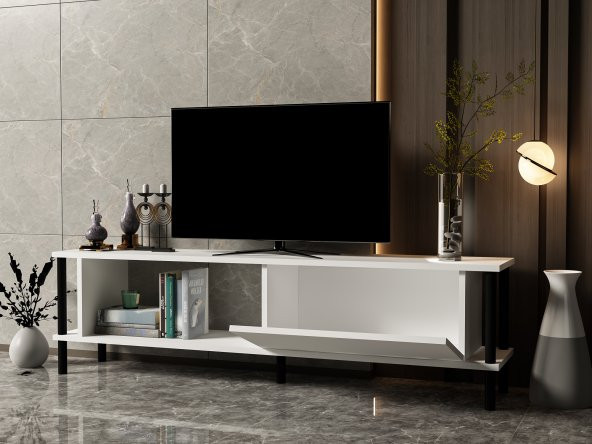MOBİLYA GEZEGENİ PARİSE TV ÜNİTESİ BEYAZ-SİYAH (150 cm) - Resim 3