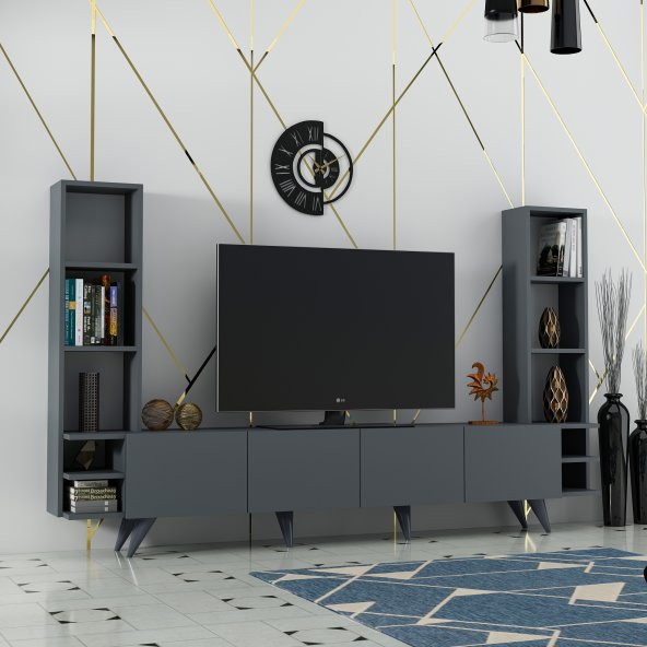 MOBİLYA GEZEGENİ LARGE TV ÜNİTESİ ANTRASİT X2031 - 223 CM - 2