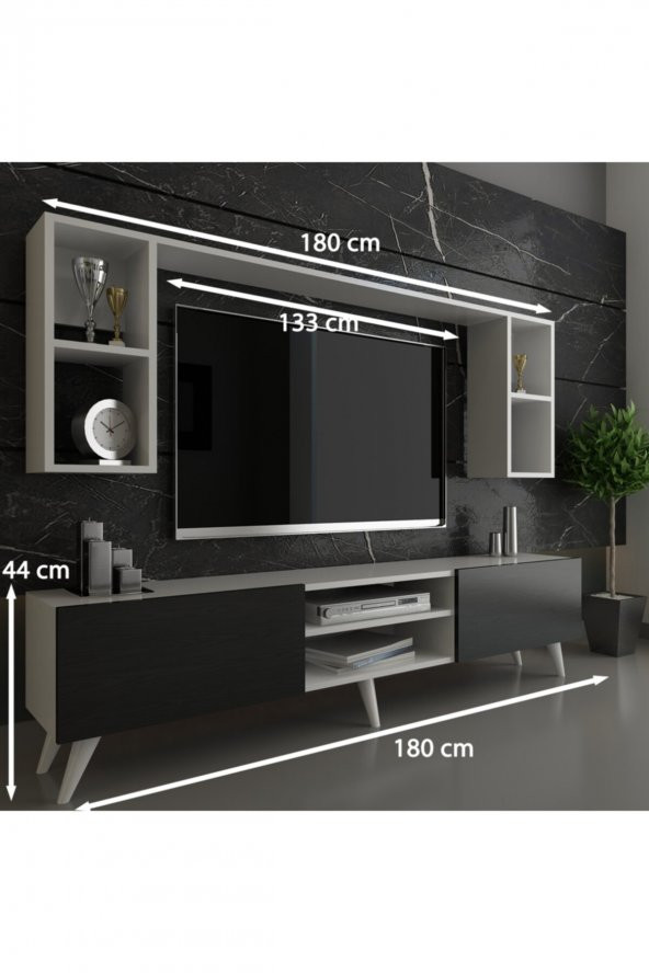 Trend Tv Ünitesi - X2037-3 Beyaz - Tr Antrasit - Resim 2