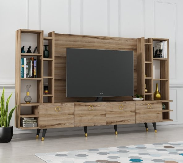 MOBİLYA GEZEGENİ X2125 PASTEL TV ÜNİTESİ ÇIRAĞAN RENK 220 CM ürün görseli 1