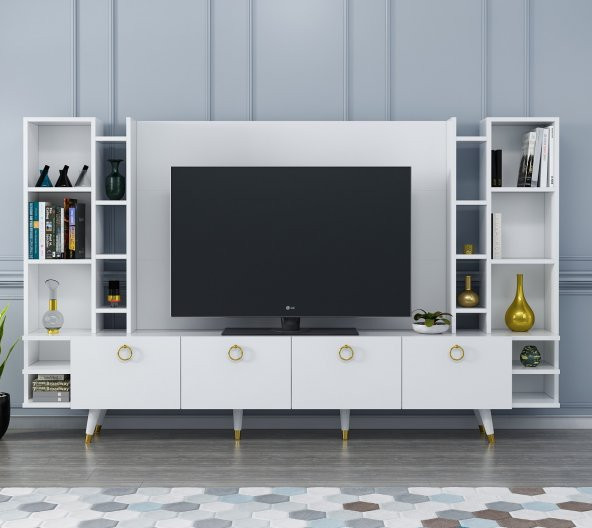 MOBİLYA GEZEGENİ PASTEL X2125 PARLAK BEYAZ 220 CM ürün görseli 1