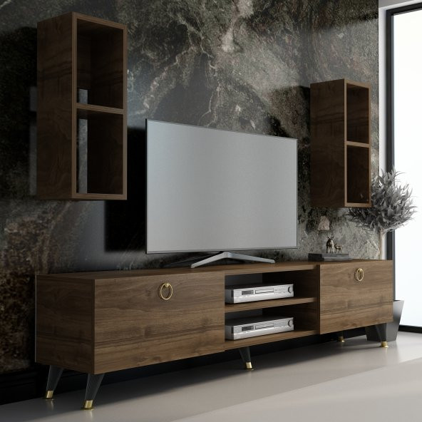 MOBİLYA GEZEGENİ X2136 GOLD TV ÜNİTESİ CEVİZ
