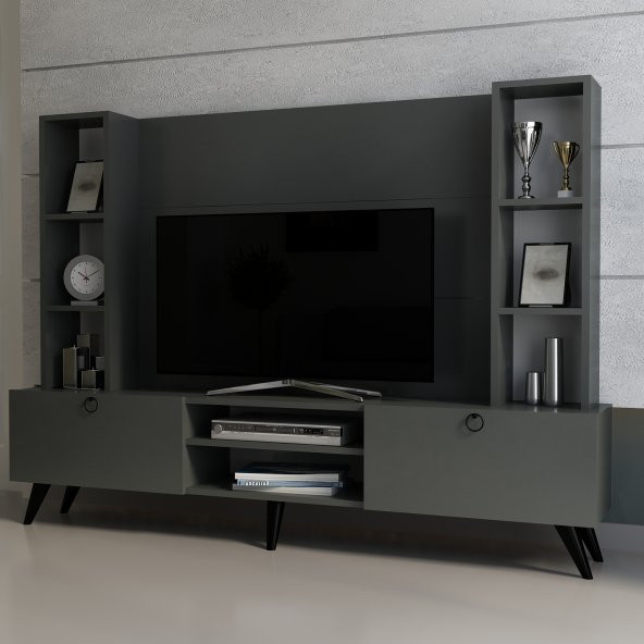 MOBİLYA GEZEGENİ İYEM TV ÜNİTESİ ANTRASİT RENK 180 CM - Resim 2