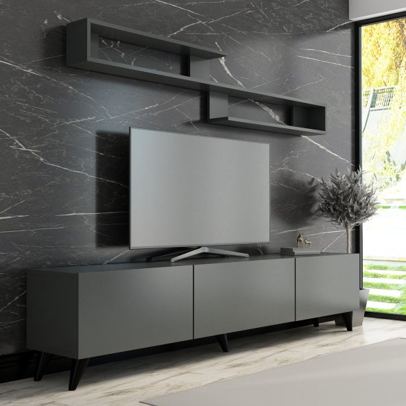 MOBİLYA GEZEGENİ X4032 ANTRASİT TV ÜNİTESİ 210 CM ürün görseli 1