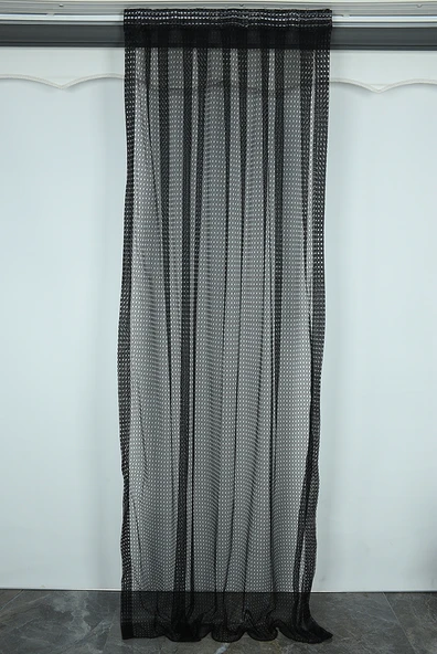 KARDELEN MODEL SİYAH RENK TEK KANAT Pileli Fon Perde 75*260 cm - Resim 2