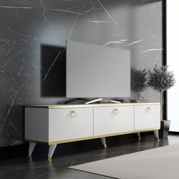 MOBİLYA GEZEGENİ ELİT GOLD TV ÜNİTESİ 150 CM BEYAZ