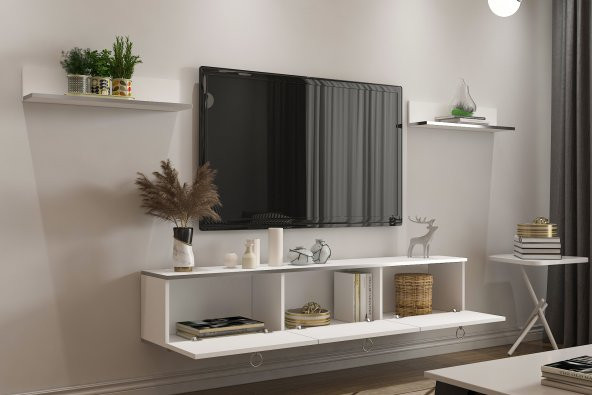 MOBİLYA GEZEGENİ BELLA TV ÜNİTESİ 150 CM BEYAZ-GÜMÜŞ - 3