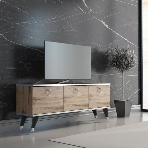 MOBİLYA GEZEGENİ SANDRA TV ÜNİTESİ ÇIRAĞAN- GÜMÜŞ 130 CM ürün görseli 1