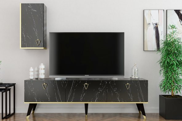 MOBİLYA GEZEGENİ HERMES TV ÜNİTESİ 150 CM BENDİR-ALTIN